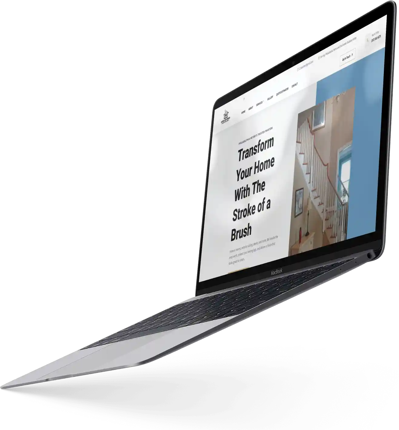 laptop with customer website
